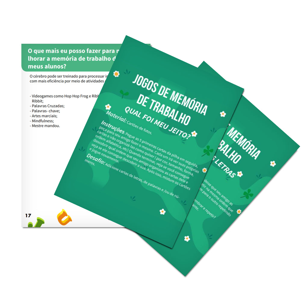 E-book Memoria de Trabalho - Estratégias práticas para ajudar crianças com dificuldades de atenção